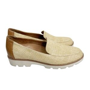 VIONIC Kinsley Tan Raffia Slip on Loafer Women's Size 8.5